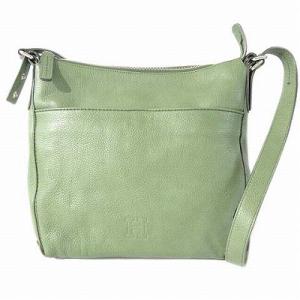 ショルダー バッグ レザー 型押し グリーン