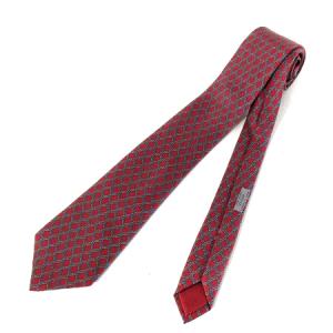 シルク総柄ネクタイ レッド