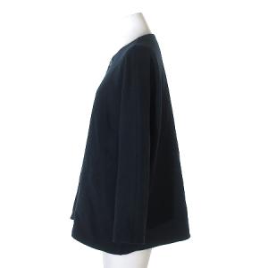 JURGEN LEHL ジャケット ノーカラー カーディガン 長袖 コットン ネイビー M