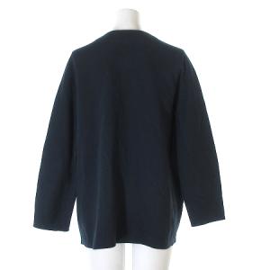 JURGEN LEHL ジャケット ノーカラー カーディガン 長袖 コットン ネイビー M