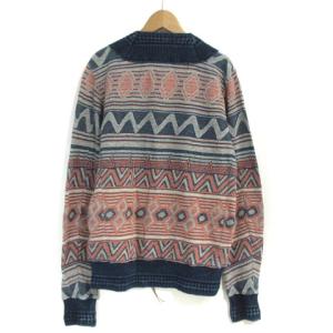 REMI RELIEF ジャケット ジップアップ パイル地 ネイティブ柄 コットン ブルー ピンク M アウター