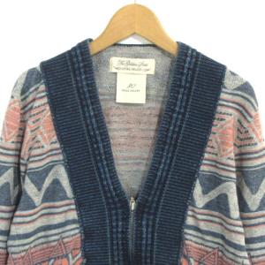 REMI RELIEF ジャケット ジップアップ パイル地 ネイティブ柄 コットン ブルー ピンク M アウター