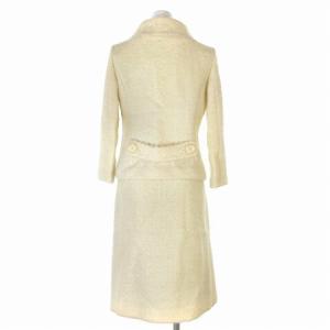 Harrods セットアップ ニット ジャケット スカート 膝丈 モヘア ウール混 ホワイト 1