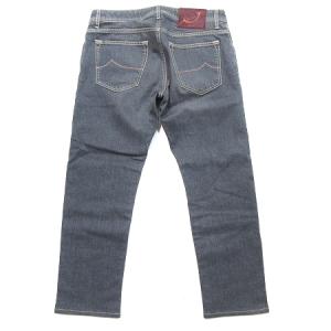 JACOB COHEN デニム パンツ ジーンズ USED加工 ボタンフライ セルビッチ ストレッチ ブルー 33
