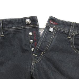 JACOB COHEN デニム パンツ ジーンズ USED加工 ボタンフライ セルビッチ ストレッチ ブルー 33