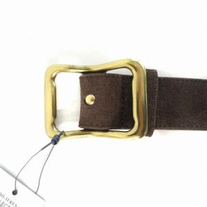 RALPH LAUREN タグ付き ベルト スエード レザー ロゴ プレート ブラウン M