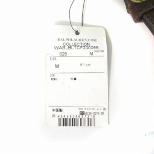 RALPH LAUREN タグ付き ベルト スエード レザー ロゴ プレート ブラウン M
