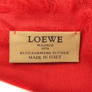 LOEWE フラワーモチーフロゴ大判ストール レッド