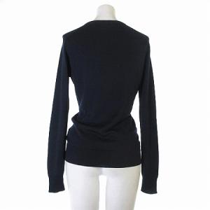 JOHN SMEDLEY ニット カーディガン 長袖 丸首 ウール 100% ネイビー S トップス