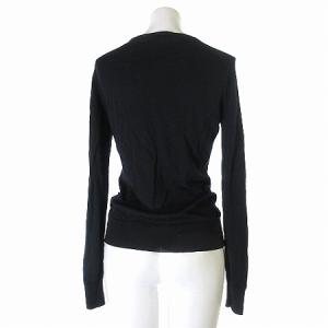 JOHN SMEDLEY ニット セーター ウール 100% 長袖 丸首 黒 ブラック S トップス