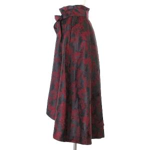 GRACE CONTINENTAL 近年モデル スカート ロング フィッシュテール アシンメトリー ハイウエスト ジャガード 赤 36 ボトムス