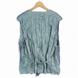 ISSEY MIYAKE リバーシブル ジレベスト シワ加工 プリーツ M ブルー