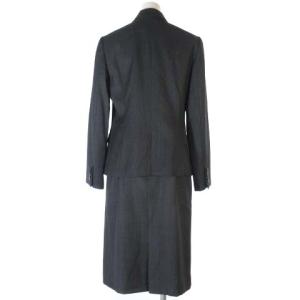 Paul Stuart セットアップ スーツ テーラード ジャケット シングル 1B 総裏 スカート 膝丈 ウール グレー 8