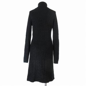 RALPH LAUREN ワンピース ひざ丈 ニットワンピ 長袖 タートルネック ウール混 カシミヤ混 黒 ブラック M