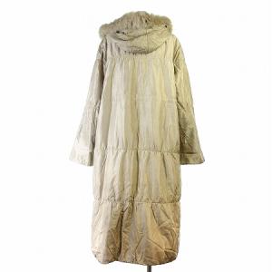 BALMAIN シルク中綿ロングコート ベージュ