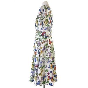 Diagram GRACE CONTINENTAL 近年モデル ワンピース フレンチスリーブ バタフライプリント 36 ホワイト RRR