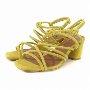 Diagram サンダル ストリング アッパー スエード チャンキーヒール 37 イエロー 