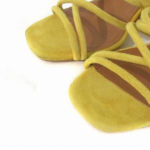 Diagram サンダル ストリング アッパー スエード チャンキーヒール 37 イエロー 