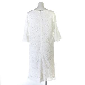 Diagram GRACE CONTINENTAL 18SS ワンピース ひざ丈 五分袖 花柄 カットワーク ジョーゼット ホワイト 36 IBO9