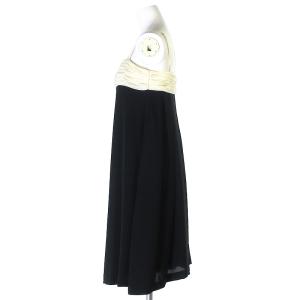 GRACE CONTINENTAL キャミソール ワンピース ドレス 膝丈 バイカラー 結婚式 パーティー 36 ブラック ホワイト