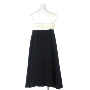 GRACE CONTINENTAL キャミソール ワンピース ドレス 膝丈 バイカラー 結婚式 パーティー 36 ブラック ホワイト