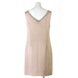 Grace Class ワンピース パーティー ドレス ノースリーブ 膝丈 ビジュー  ベージュ 36
