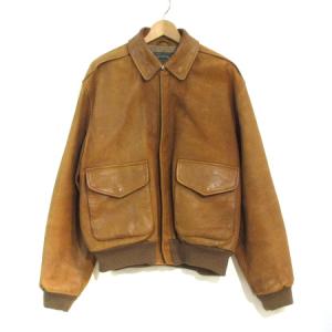 ポロカントリー ジャケット フライト ジップアップ レザー 牛革 本革 ヴィンテージ 茶 ブラウン アウター