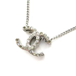 CHANEL 10A ネックレス ココマーク ストーン シルバー