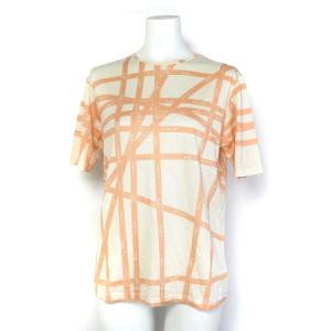 ECR6マルジェラ期 カットソー Tシャツ 半袖 ボルデュック リボン ロゴ プリント オレンジ S