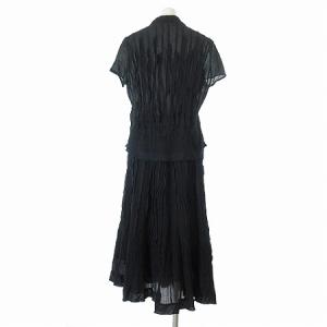 ISSEY MIYAKE セットアップ シルク混 ブラウス スカート フレア ブラック