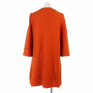 LANVIN en Bleu コート 長袖 ノーカラー 丸首 ウール オレンジ 38 アウター