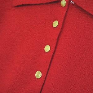 HERMES カシミヤニット セリエボタン スコットランド製 S 赤