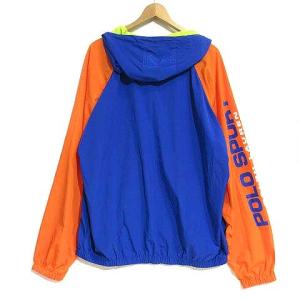 POLO SPORT 袖プリントロゴナイロンジャケット 青