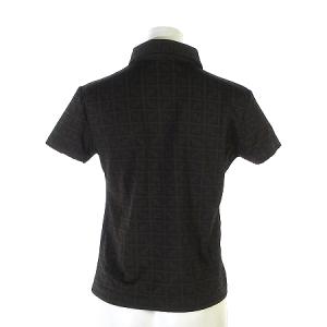 FENDI ポロシャツ ズッカ柄 ロゴ 半袖 ブラウン