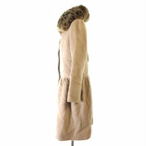 Harrods コート ロング ウール フォックスファー付き ベージュ 2