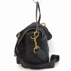 TORY BURCH 美品 ショルダーバッグ セミショルダー 2WAY ナイロン ロゴ 10006011 黒 ブラック 鞄