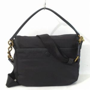 TORY BURCH 美品 ショルダーバッグ セミショルダー 2WAY ナイロン ロゴ 10006011 黒 ブラック 鞄