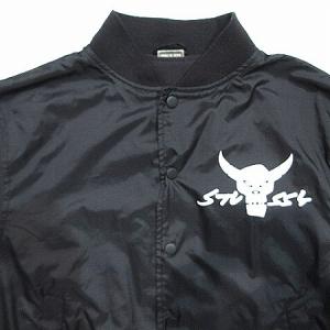 STUSSY GEAR ナイロンロゴプリントジャケット ブラック