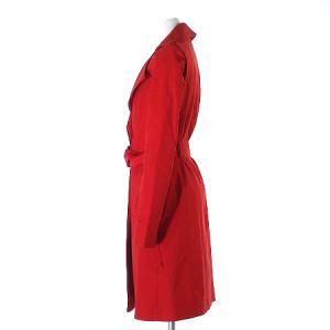 STELLA McCARTNEY スプリングコート ロング タイト コットン リネン混 38 レッド