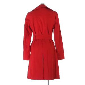 STELLA McCARTNEY スプリングコート ロング タイト コットン リネン混 38 レッド