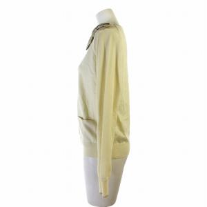 LANVIN en Bleu タグ付き カーディガン ニット 長袖 ウール リボン ラメ混 アイボリー 38