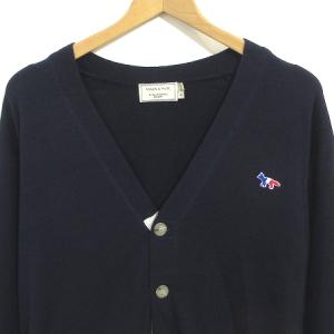 Maison Kitsuné カーディガン ニット 長袖 ロゴ トリコロール ワッペン