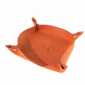 2005年製 I刻印 ヴィドポッシュ ジュエリートレイ レザー オレンジ