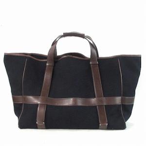 HERMES カバスアリオン キャンバスレザー N刻印 紺 茶