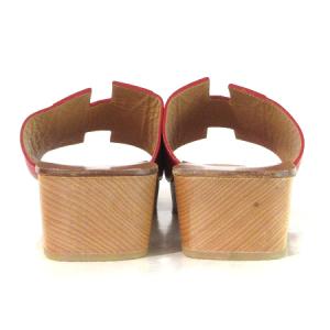 HERMES サンダル ケブラール Hロゴ 38 赤