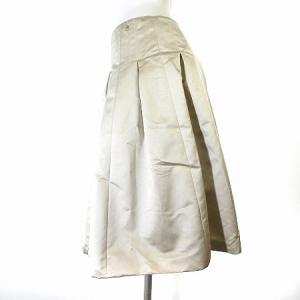 CHANEL 00SS シルク フレアスカート ココマーク 38 オフホワイト