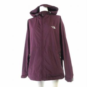 コンパクト ジャケット フード ナイロン ロゴ刺繍 収納袋付き パープル M NPW11410