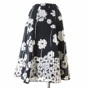 TO BE CHIC 21SS 今季 スカート 膝丈 フレア フラワー ギンガム チェック 花柄 ジャガード イージー W5S08-550-29