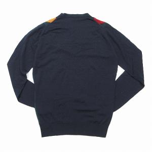 JOHN SMEDLEY ニット カーディガン ウール 100% 長袖 Vネック アーガイル 柄 ネイビー XS トップス