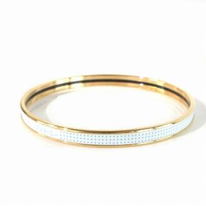 HERMES ブレスレット ドット ポップ エナメル ロゴ ホワイト系